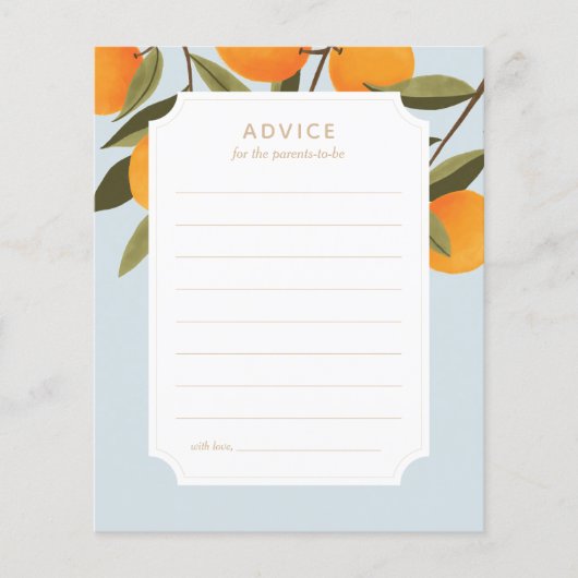 Little Cutie Baby shower Advice for Parents Kaart (Voorkant)