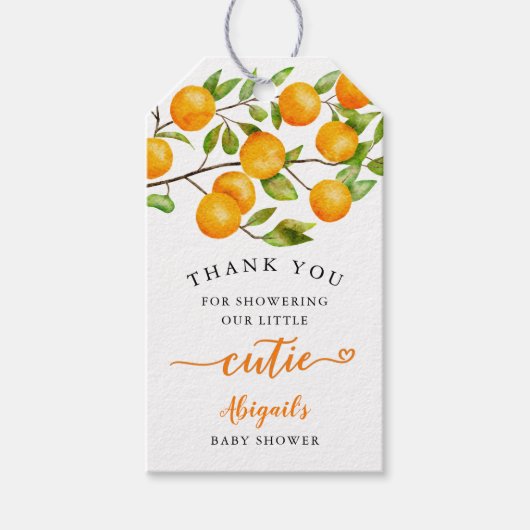 Little Cutie Baby shower Bedankt Cadeaulabel (Voorkant)