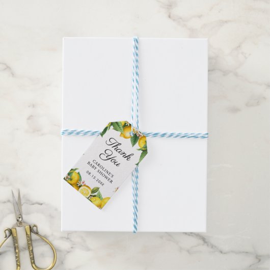 Little Cutie Baby shower Bedankt Cadeaulabel (Met Touw)