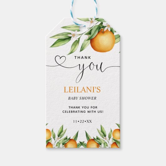 Little Cutie Baby shower Bedankt Cadeaulabel (Voorkant)