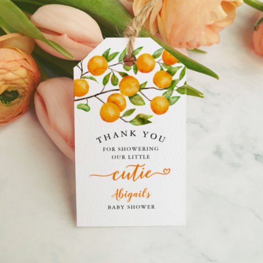 Little Cutie Baby shower Bedankt Cadeaulabel