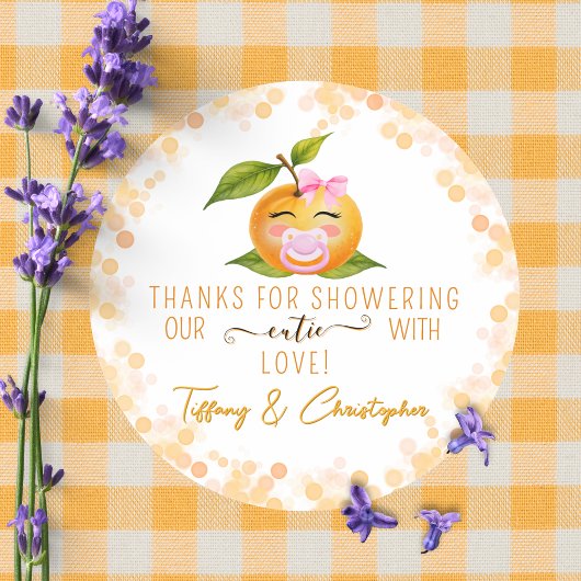 Little Cutie Baby Shower Bedankt Sticker