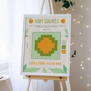 Little Cutie Baby shower Betting Squares Teken Poster