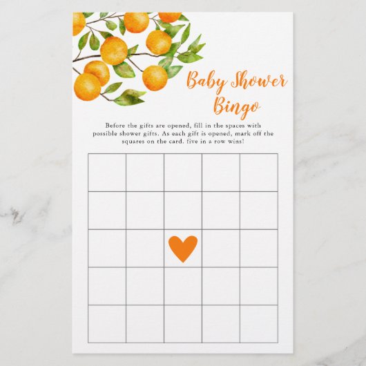 Little Cutie Baby shower Bingo Game (Voorkant)