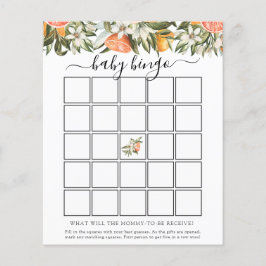 Little Cutie Baby shower Bingo Game Kaart