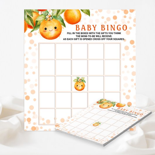 Little Cutie Baby shower Bingo Spel Kaarten Notitieblok