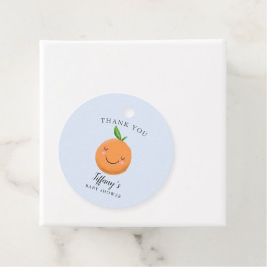 Little Cutie Baby shower blauw Clementine Bedankjes Labels (In situ)