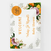 Little Cutie Baby shower Bloemen en Fruit Spandoek (Verticaal)
