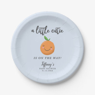 Little Cutie Baby shower Blue Clementine Papieren Bordje