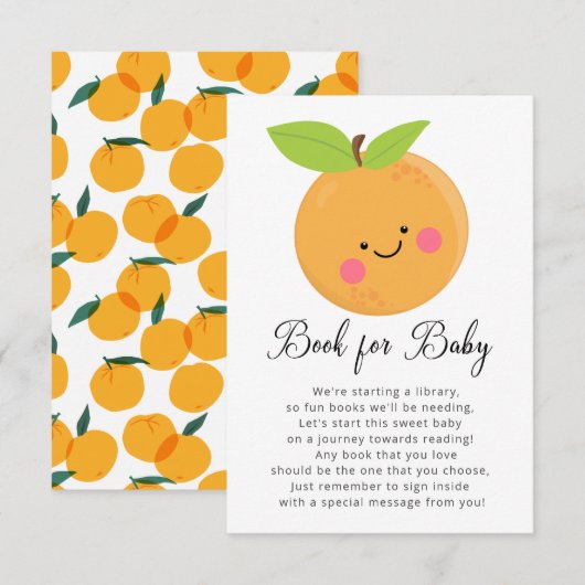 Little Cutie Baby shower Book for Baby Kaart (Voorkant / Achterkant)