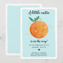 Little Cutie Baby shower Boy Clementine Oranje Kaart