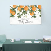 Little Cutie Baby shower Citrus Oranje Greenery Spandoek (Beurs)