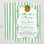 Little Cutie Baby shower Citrus Sinaasappel Baby s Kaart (Voorkant / Achterkant)