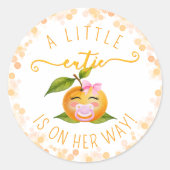 Little Cutie Baby Shower Classic Round Sticker (Voorkant)