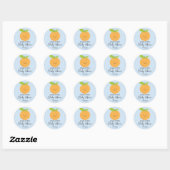 Little Cutie Baby shower Classic Round Sticker (Vel)