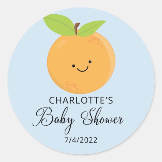 Little Cutie Baby shower Classic Round Sticker (Voorkant)