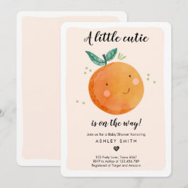 Little Cutie Baby shower Clementine Genderneutraal Kaart