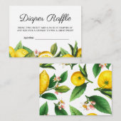 Little Cutie Baby shower Diaper Raffle Informatiekaartje (Voorkant / Achterkant)