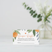 Little Cutie Baby shower Diaper Raffle Informatiekaartje (Staand voorkant)