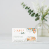 Little Cutie Baby shower Diaper Raffle Informatiekaartje (Staand voorkant)