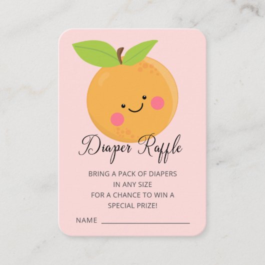 Little Cutie Baby shower Diaper Raffle Informatiekaartje (Voorkant)