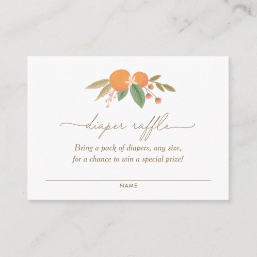 Little Cutie Baby shower Diaper Raffle Ticket Informatiekaartje (Voorkant)