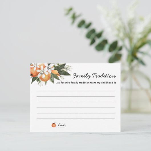 Little Cutie Baby shower Familietradities Briefkaart (Staand voorkant)