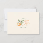 Little Cutie Baby shower Familietradities Kaart (Achterkant)