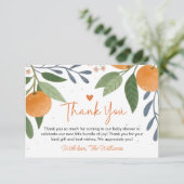 Little Cutie Baby shower Flat Dank u kaart (Staand voorkant)