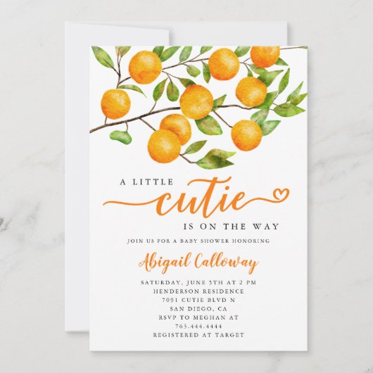 Little Cutie Baby shower Gender Neutral Kaart (Voorkant)