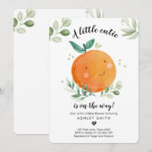 Little Cutie Baby shower Greenery Gender Neutral Kaart (Voorkant / Achterkant)