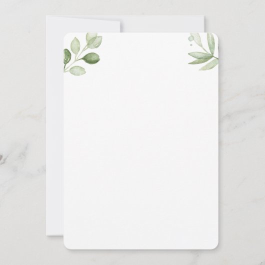 Little Cutie Baby shower Greenery Gender Neutral Kaart (Achterkant)