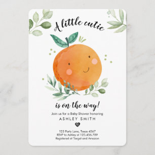 Little Cutie Baby shower Greenery Gender Neutral Kaart