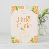 Little Cutie Baby shower Greenery Gender Neutral Kaart (Staand voorkant)