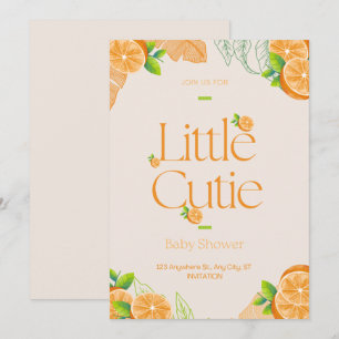 Little Cutie Baby shower Greenery Gender Neutral Kaart