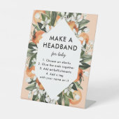 Little Cutie Baby Shower Hoofdband Station Bord Reclamebord Met Voetstuk (Voorkant)