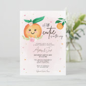 Little Cutie Baby shower Invitation Kaart (Staand voorkant)