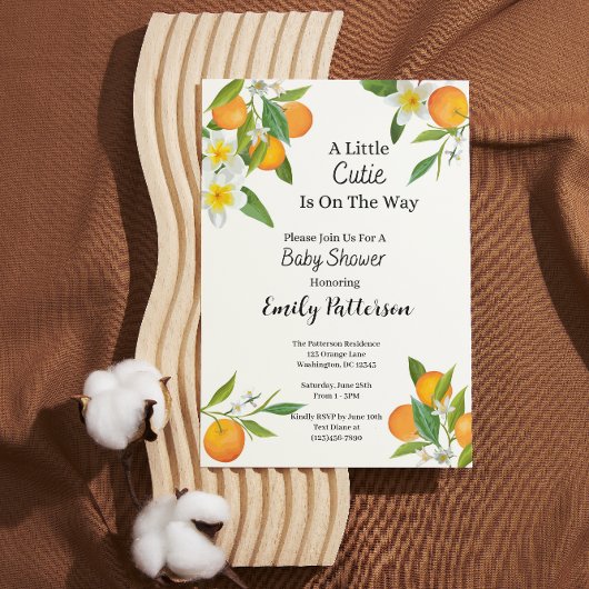 Little Cutie Baby shower Invitation Kaart