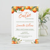 Little Cutie Baby shower Kaart (Staand voorkant)