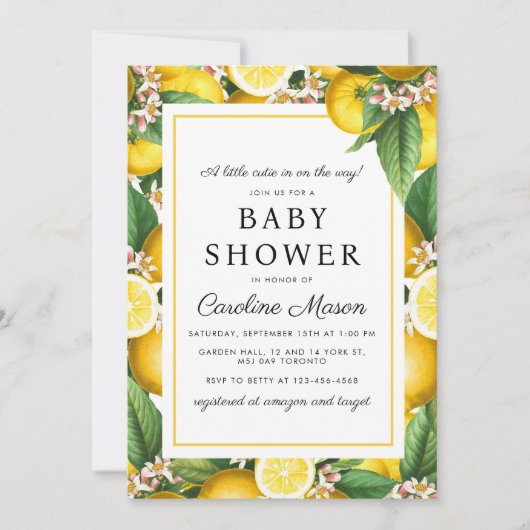 Little Cutie Baby shower Kaart (Voorkant)