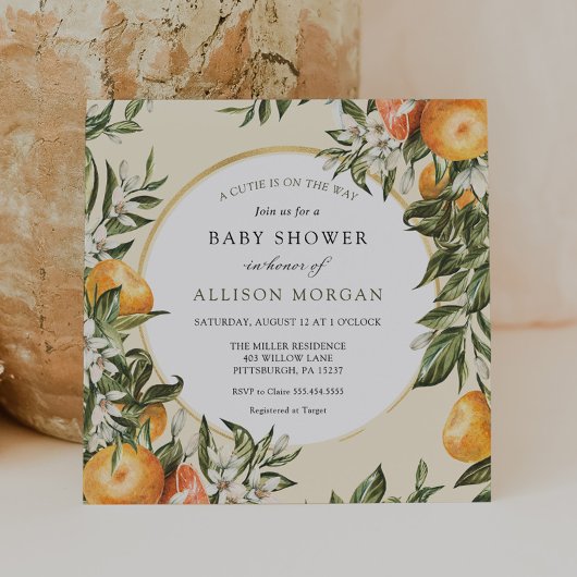 Little Cutie Baby shower Kaart