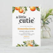 Little Cutie Baby shower Kaart (Staand voorkant)