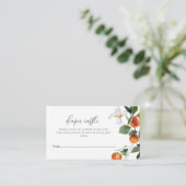 Little cutie baby shower luier loterij informatiekaartje (Staand voorkant)