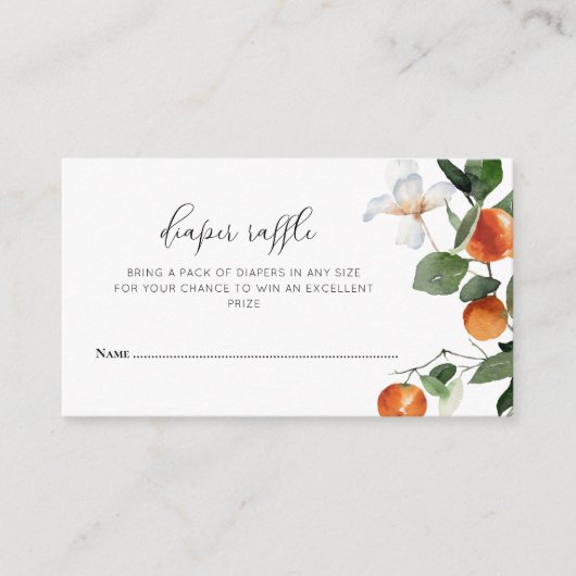 Little cutie baby shower luier loterij informatiekaartje (Voorkant)