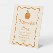 Little Cutie Baby shower Momosa Bar Reclamebord Met Voetstuk (Voorkant)