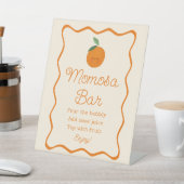 Little Cutie Baby shower Momosa Bar Reclamebord Met Voetstuk (Insitu)