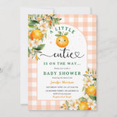 Little Cutie Baby shower Oranje Genderneutraal Kaart (Voorkant)