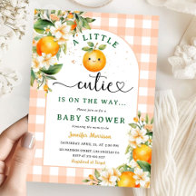 Little Cutie Baby shower Oranje Genderneutraal