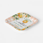 Little Cutie Baby shower Oranje Genderneutraal Papieren Bordje (Gebogen)