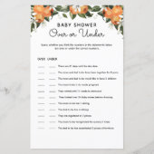 Little Cutie Baby Shower Over en Under spelkaarten (Voorkant)